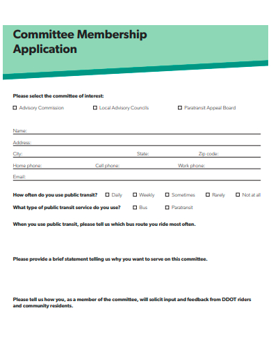 committee membership application