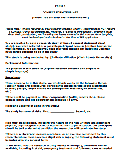 consent form template