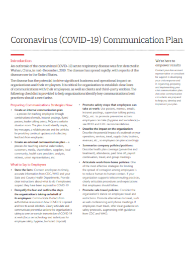 coronavirus covid 19 communication plan