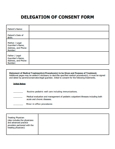 delegation of consent form