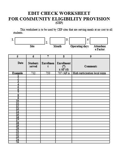 edit check worksheet