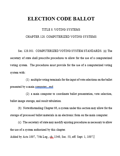 election code ballot