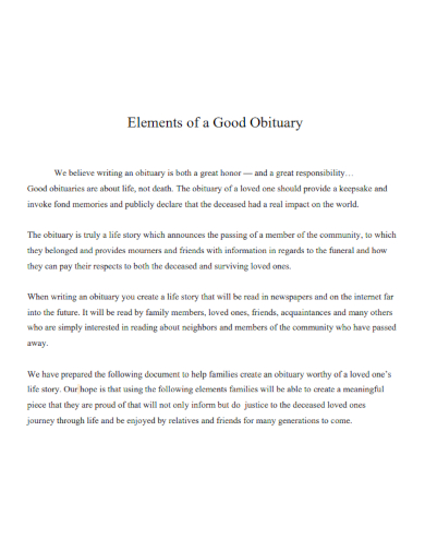 elements of good obituary