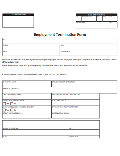 employment termination form