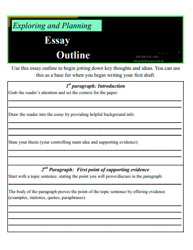 exploring and planning essay outline