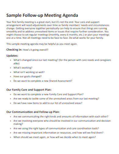 follow up meeting agenda