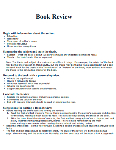 formal book review