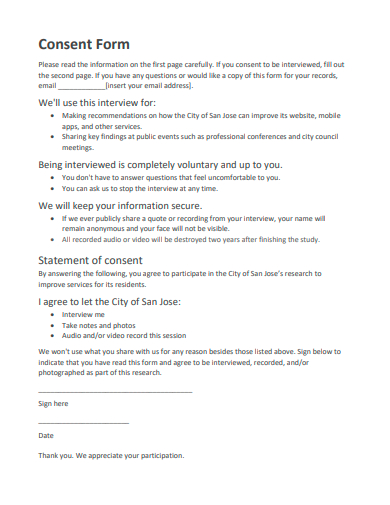 formal consent form