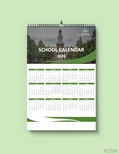free blank school desk calendar template