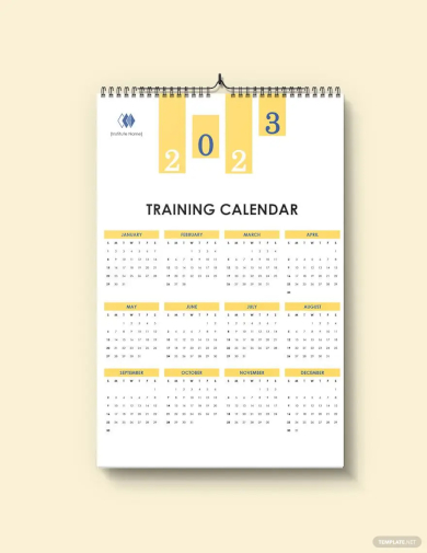 free blank training desk calendar template
