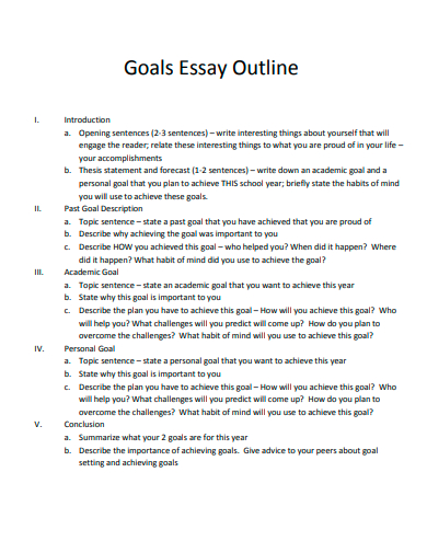 goals essay outline
