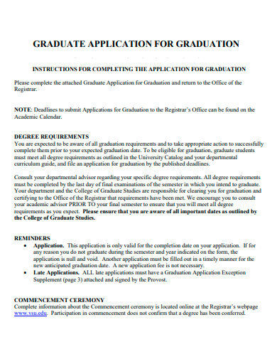 graduate application for graduation