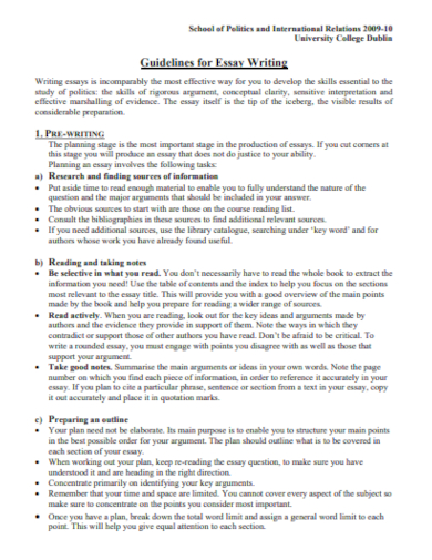 guidelines for college essay writing