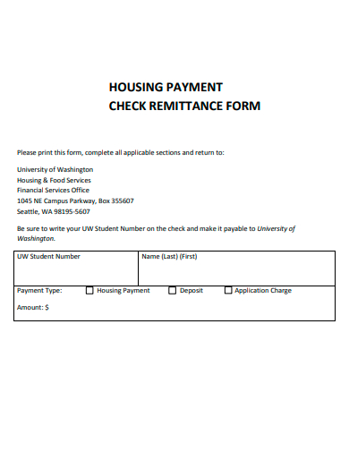 housing payment check remittance form
