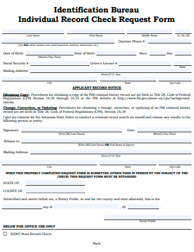 individual record check request form