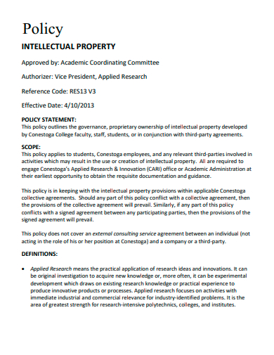 intellectual property policy
