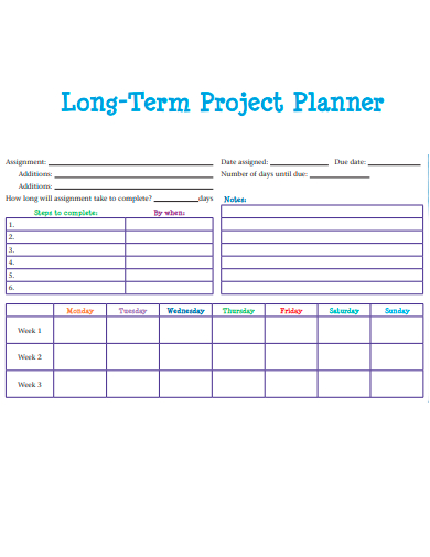long term project planner