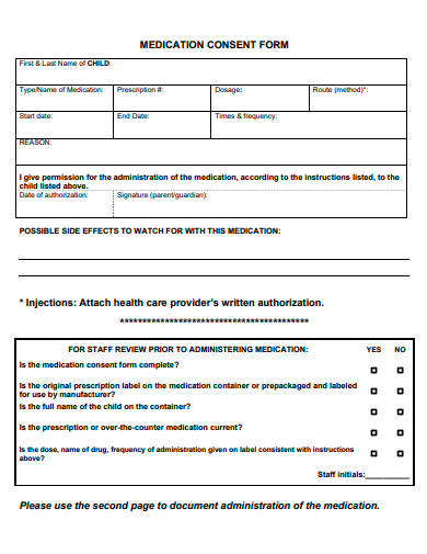 medication consent form