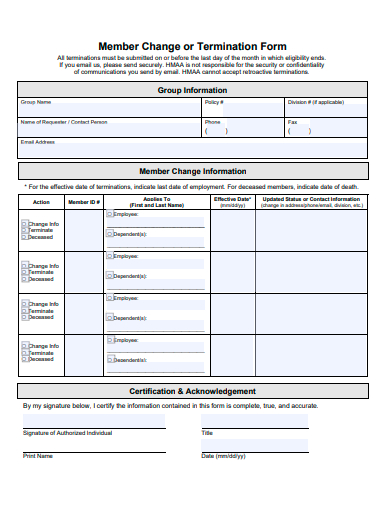 member change or termination form
