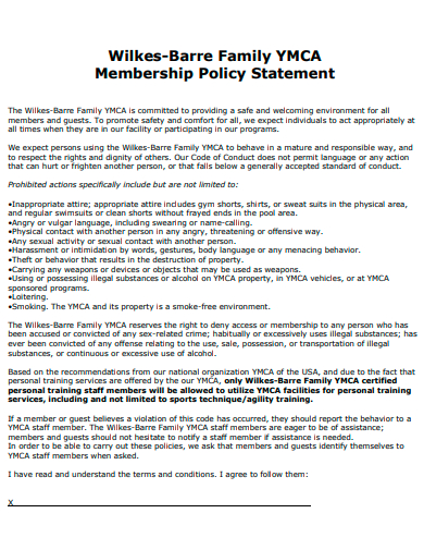 membership policy statement
