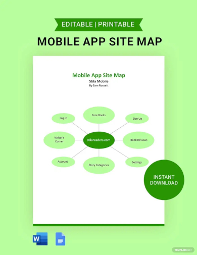 mobile app site map template