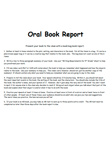 oral book report
