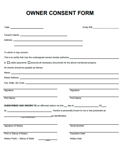 owner consent form