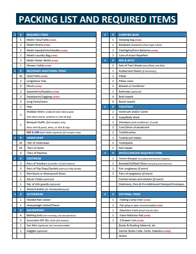 FREE 50 Packing List Samples In PDF MS Word