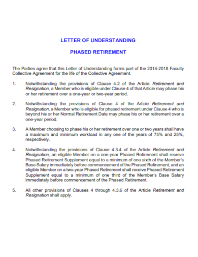 phased retirement letter