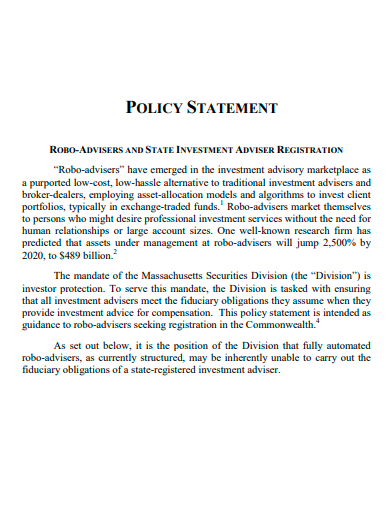 policy statement