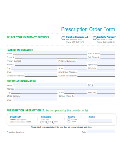 prescription order form