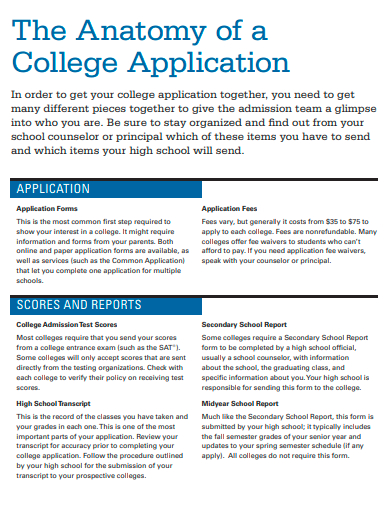 printable college application
