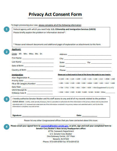 privacy act consent form