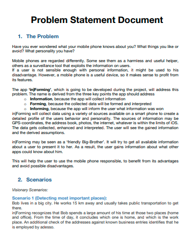 problem statement sample in research proposal