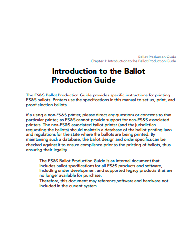 production ballot