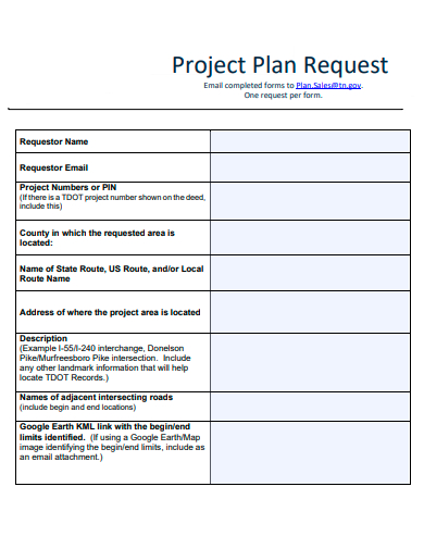 project plan request