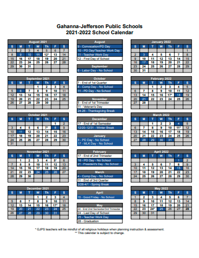 public school calendar