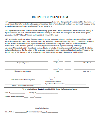 recipient consent form