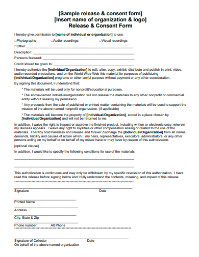 release and consent form