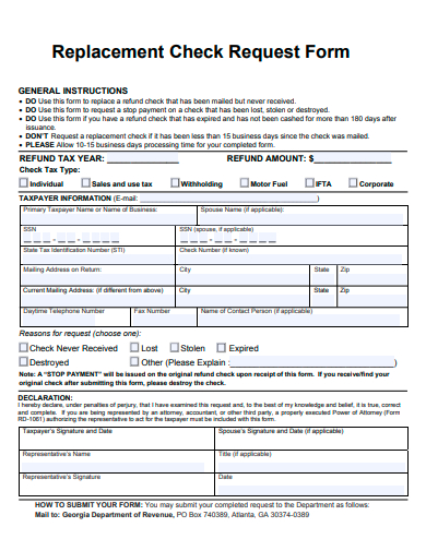 replacement check request form