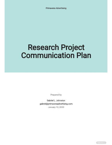 research project communication plan template
