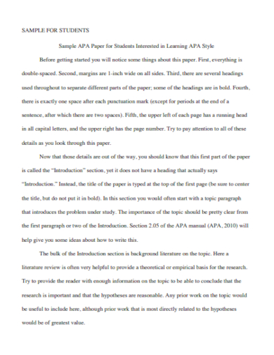 FREE 50 APA Paper Samples In PDF