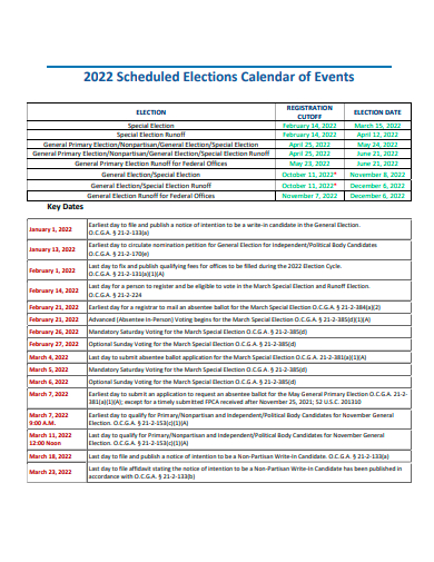 scheduled elections calendar of events