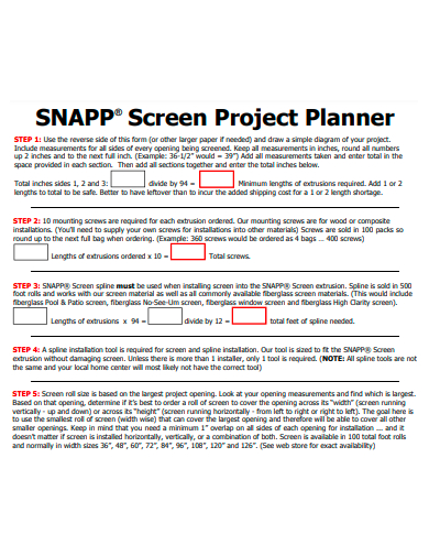 screen project planner
