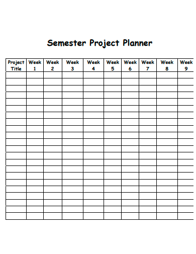 semester project planner