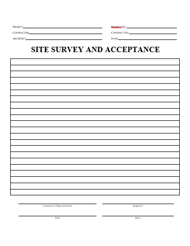 site survey and acceptance
