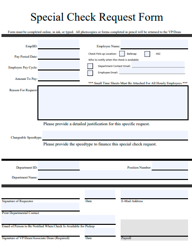 special check request form