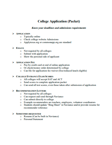 standard college application