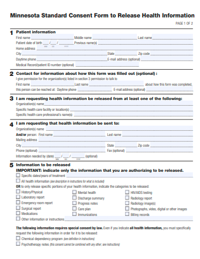 standard consent form