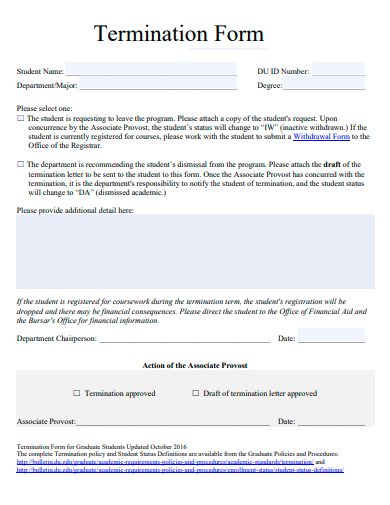 termination form in pdf